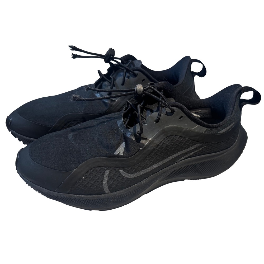 Nike Air Zoom Pegasus 38 Shield Running Shoes Black Anthracite Womens Size 10